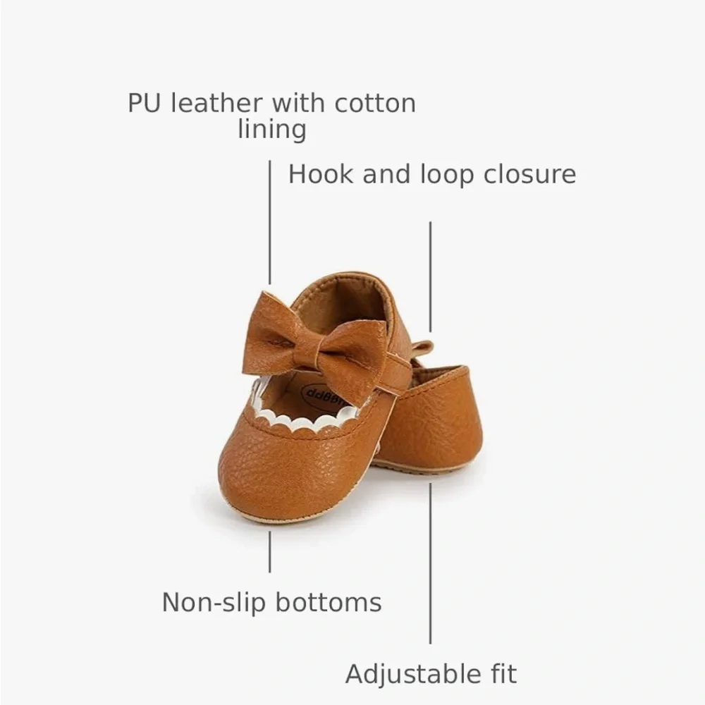 Brown Bow Toddler Baby Mary Jane Dress Shoes